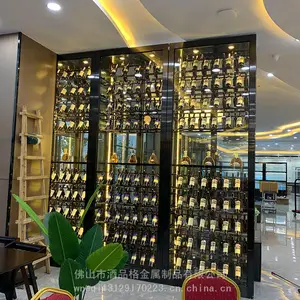 不锈钢酒柜定制酒店会所酒窖酒庄红酒柜轻奢家用酒架 展示架