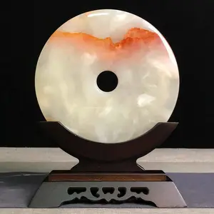 供应玉石平安扣 直径10cm 摆放客厅 点缀家居生活