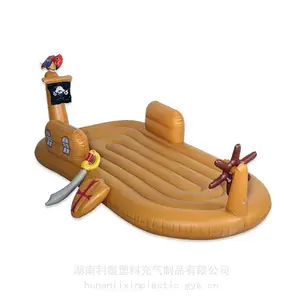 厂家定制儿童海盗船浮床充气 pvc 水上玩具儿童浮排加大加厚