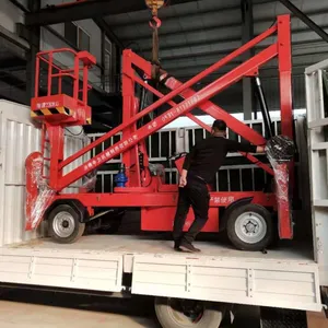 曲臂式升降机移动式液压升降平台高空作业维修车柴油机360度旋转车