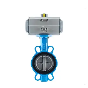 卡龙阀门D671XP-10/16Q/气动不锈钢板对夹蝶阀/气软密封蝶阀/304板气动对夹蝶/生产厂家
