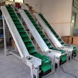 斗式爬坡皮带上料机可调速食品爬坡输送机 小型不锈钢物料提升机
