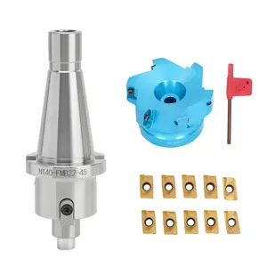 铣床用 NT40-FMB22 铣刀杆+ 80mm 平面铝铣刀盘+APMT1604刀粒组合