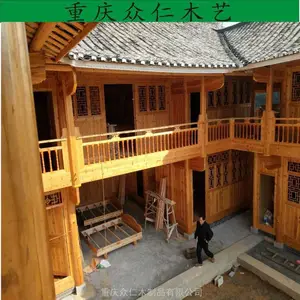 景区实木休闲木屋 樟子松传统木房子施工安装 众仁 木艺