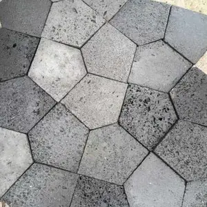 深灰色五角玄武岩地砖|深灰色五角玄武岩地砖