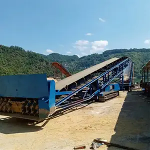 砂石料堆高扒料机 大型传送煤炭皮带扒渣机 对向螺旋皮带堆高输送机