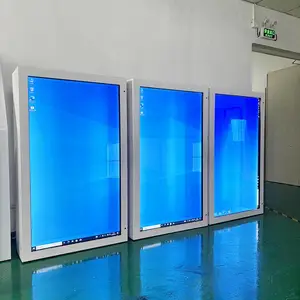 55寸透明屏展示柜博物馆展馆3D投影触摸显示器广告一体机
