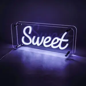 led霓虹灯造型灯卧室装饰sweet字母灯亚马逊直供外贸 桌面氛围灯