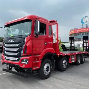 拖400挖掘机江淮前四后八平板运输车 360挖机四桥拖车可0首付