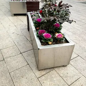 定制户外不锈钢花箱 来图加工焊接安装种植隔断长方形 景观铁艺花槽