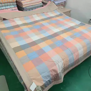 河北纯棉夏凉被生产厂家 160cmx210cm全棉夏凉被可水洗 200cmx230cm单人双人纯棉空调被 家用薄款被子批发