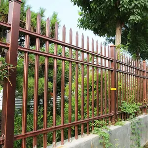 小区围墙铁栅栏@黑色弯头小区围墙铁栅栏@方管小区围墙铁栅栏