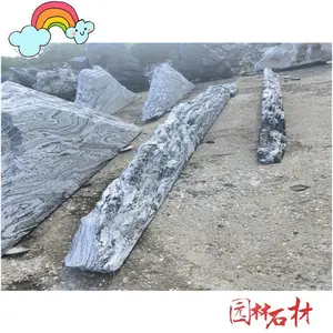 山东济南室内组合 雪浪石切片造景 假山石头泰山石 枯山水庭院景观石
