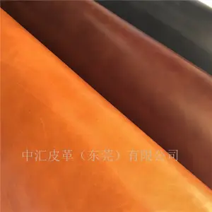 头层牛皮料 彩色植鞣革仿沥木***皮料 透染全粒面植鞣皮箱包手袋用革