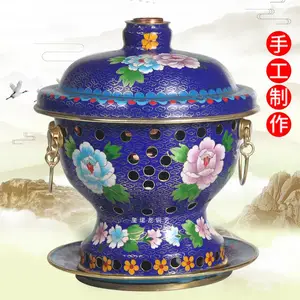 18cm景泰蓝单人酒精锅葫芦肥牛单人锅一人一位小火锅环保油火锅