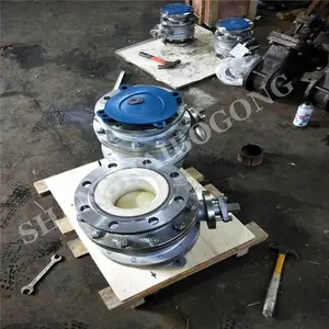 气动陶瓷不锈钢法兰球阀型 Q641TC-16P 配西门子智能定位器 上海渤工