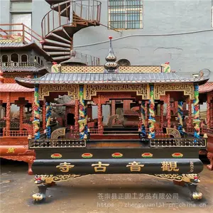 道观铸铁香炉 寺庙铸铁定做厂家 寺院长方形香炉 圆形香炉