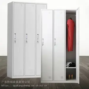 宿舍铁皮柜3门更衣柜现货 集体用员工衣柜