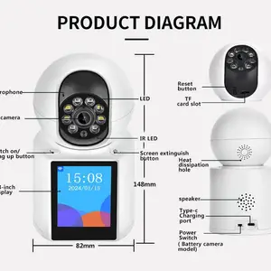 雄迈400万高清双向视频老人儿童智能看护一键通话监控器无线摄像头家用手机云远程摄像头