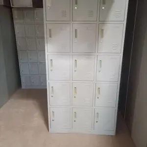 冷轧钢板更衣柜生产厂家 15门铁皮鞋柜尺寸可定制