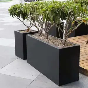 户外不锈钢花坛 售楼部外摆花箱 城市道路花槽定制 景观铁艺花坛