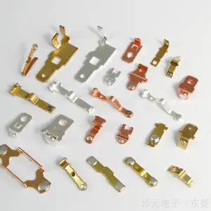 电触头冲压五金组件,电气接点组件模内铆合端子冲压件十年技术成果