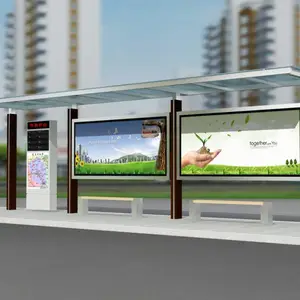 西安公交站牌制作、候车亭安装、简约候车亭