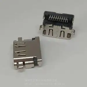 ����HDMI����ĸ��19PIN ����2.78mm 90�Ȳ�� ˫��DIP ����H2.78