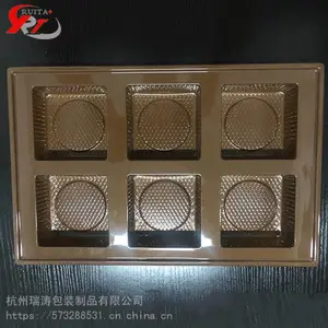杭州吸塑包装厂家供应PVC镀金颜色片中秋月饼礼盒吸塑内衬包装