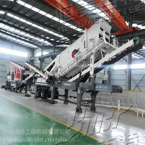 移动式建筑垃圾破碎站 反击式移动碎石机 石灰石破碎机生产线