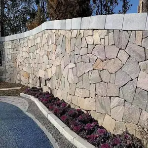 庭院碎拼石 垒墙石 景观石 铺地碎片石厂家直销