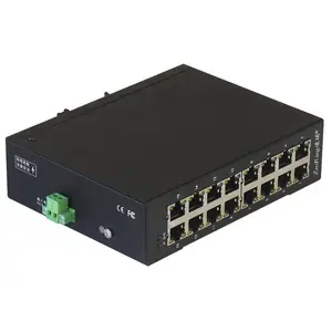 造瑞ZRS116-D导轨工业交换机16电口网络集线器 百兆千兆以太网交换器