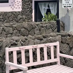 户外装饰 黑色火山地面岩板 红色火山石碎拼石 灰色火山岩