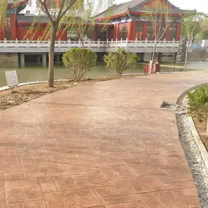 彩色水泥压花地面 景观小路 生态地坪 支持来样定制