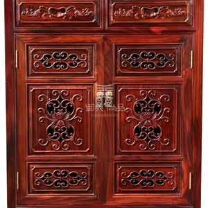 印尼黑酸枝现代中式两门鞋柜、餐边、五斗橱-实木家具,