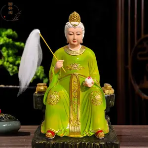 新款26寸老母神像家用无生老母泰山奶奶碧霞元君女娲娘娘树脂彩绘
