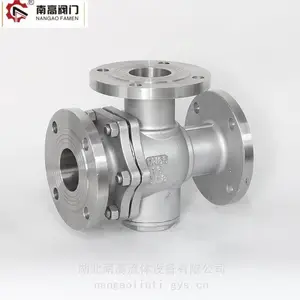 不锈钢材质法兰连接T型三通球阀 流量换向阀型号Q45F-40P