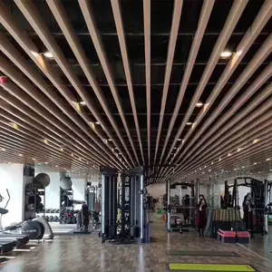 健身房吊顶铝格栅 木纹铝格栅批发 木纹铝方通