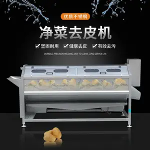 土豆 生姜 去皮清洗用的机器 商用净菜去皮机 赣云螺旋毛辊清洗机