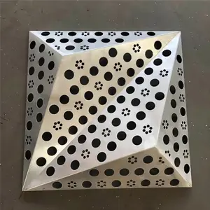 冲孔铝单板幕墙门头吊顶造型氟碳木纹镂空雕花包柱长城板定制厂家