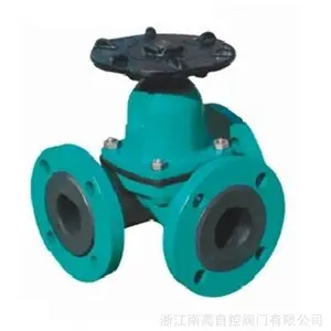 耐酸碱三通隔膜阀 G49J-10P DN125 法兰衬胶三通隔膜阀