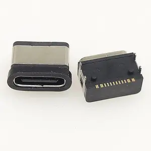 USB TYPE-C 16P防水母座 板上四脚DIP接口 贴片SMD带柱 8.35