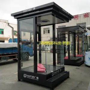 台山万达物业迎宾门卫指导岗亭 江门定制玻璃站台形象岗台 成品定制玻璃站台形象岗台