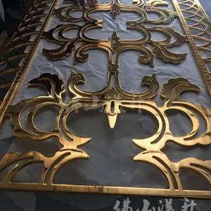 铝屏风花格铜艺楼梯扶手 仿古铜雕花铝板屏风