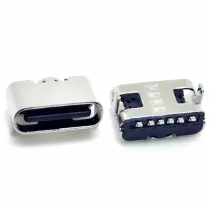type-c /6pin/母座 板上贴片 两脚插板 L=5.1mm USB连接器