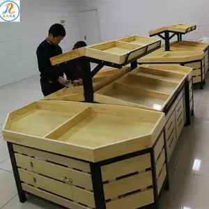 金龙恒晟生鲜超市货架 1200mm长2层 钢木结合果蔬架子