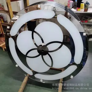 钢化玻璃工厂批发直销4/5/6mm装饰镭雕银镜可按图纸定制加工图案价格低
