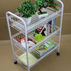 简易家具多功能多层置物架小推车波浪修饰3层
