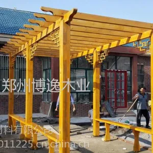 郑州防腐木花架、围栏工程承接 工人制作现场安装 建造价低
