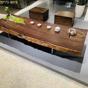 檀笑古今巴花实木大板黑檀木茶桌品牌